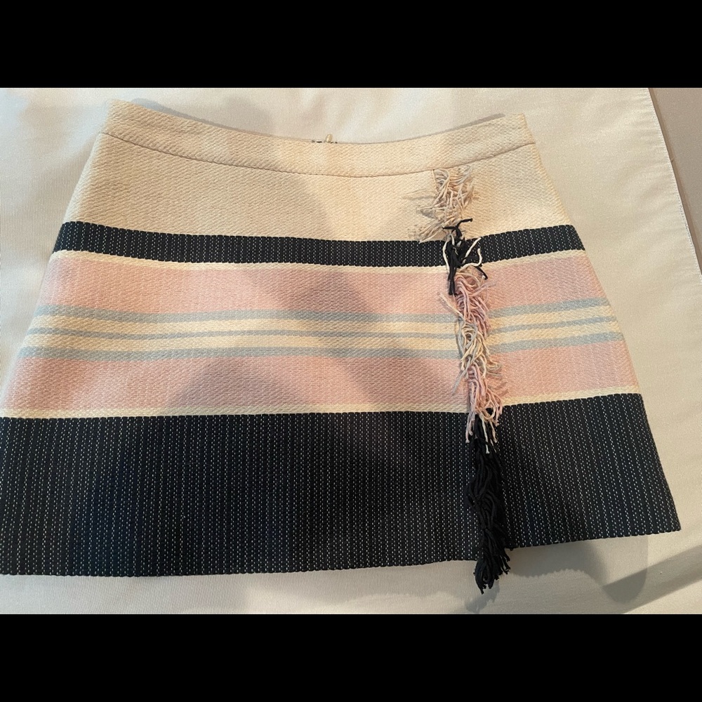 BCBG knit color block mini skirt